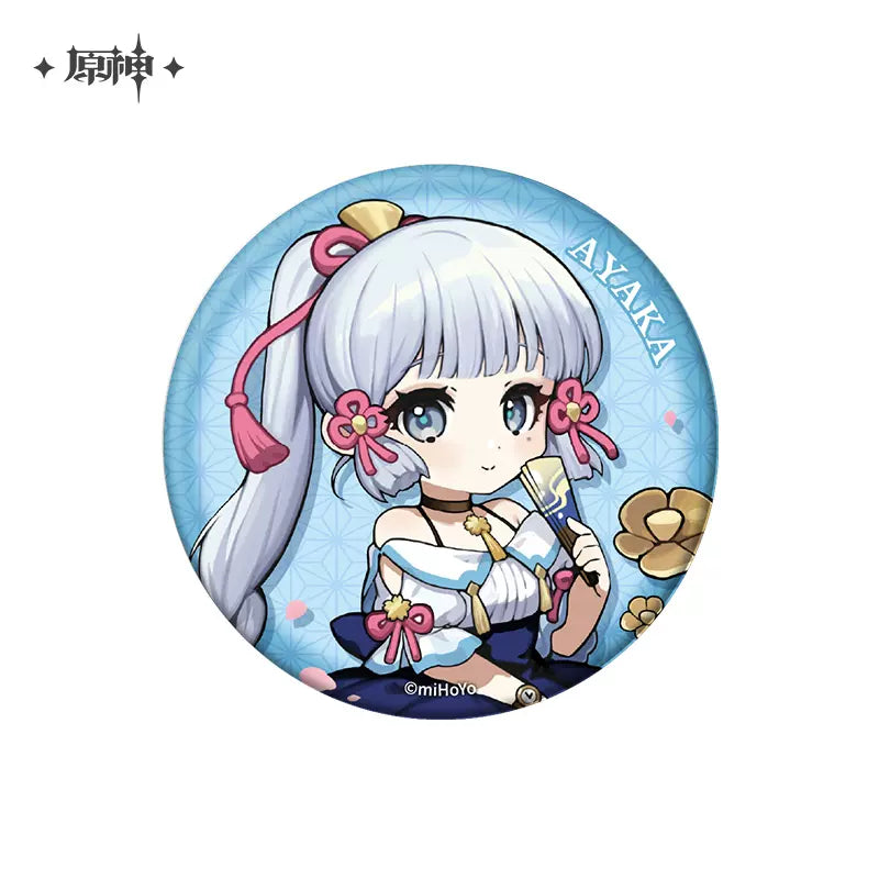 Genshin Impact Picnic Theme Series: Chibi Character Badge / Keychain