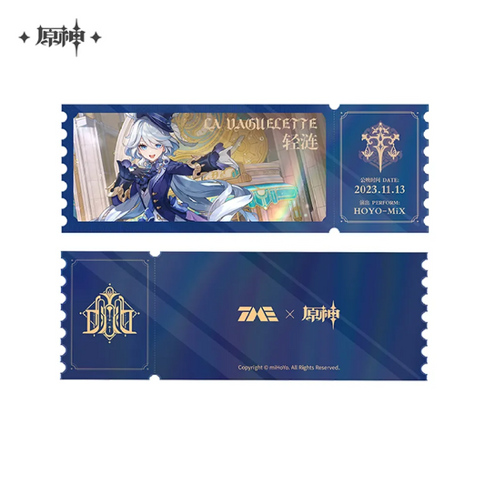 Genshin Impact QQ Music & Genshin Impact Furina “La vaguelette” Acrylic Music Commemorative Ticket Ornament