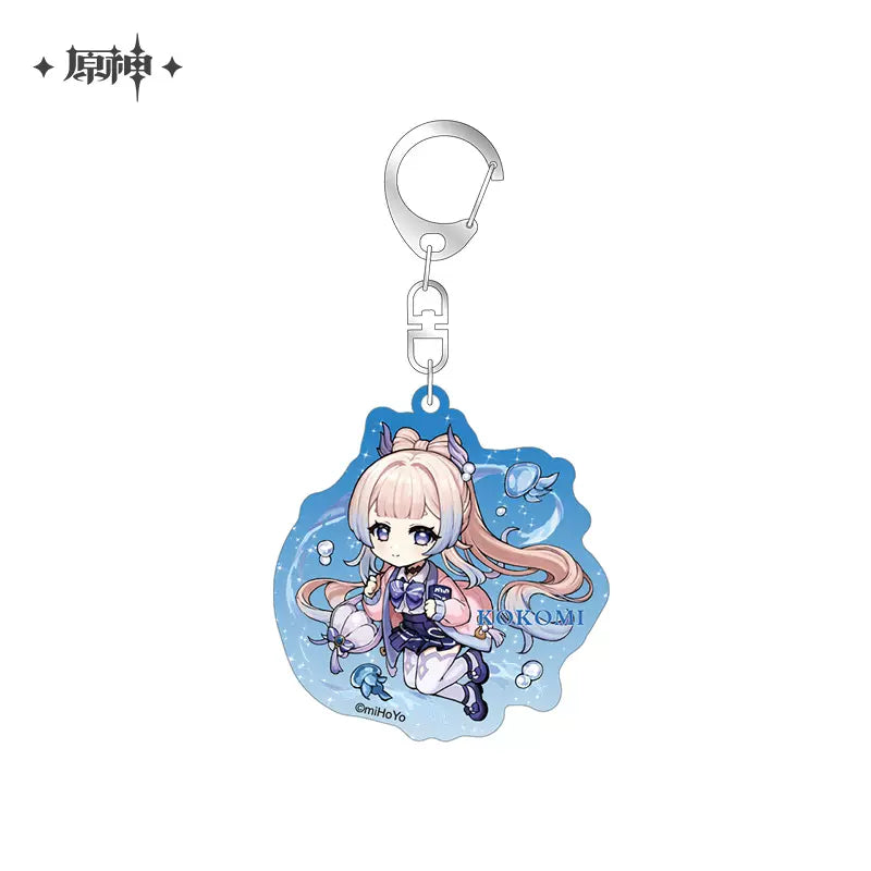 Genshin Impact Picnic Theme Series: Chibi Character Badge / Keychain