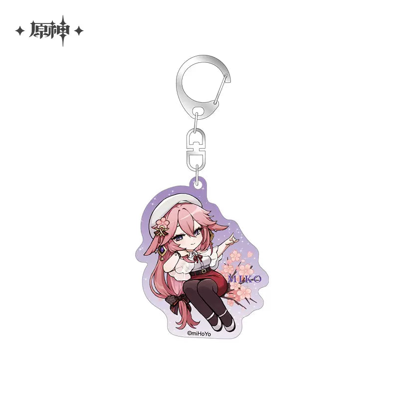 Genshin Impact Picnic Theme Series: Chibi Character Badge / Keychain