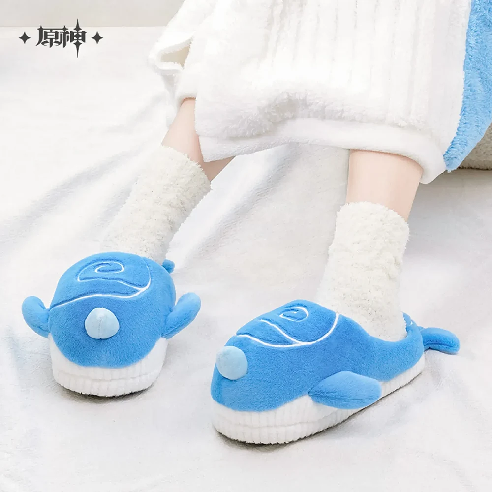 Genshin Impact Tartaglia’s Whale Monoceros Caeli Fluffy Home Slippers