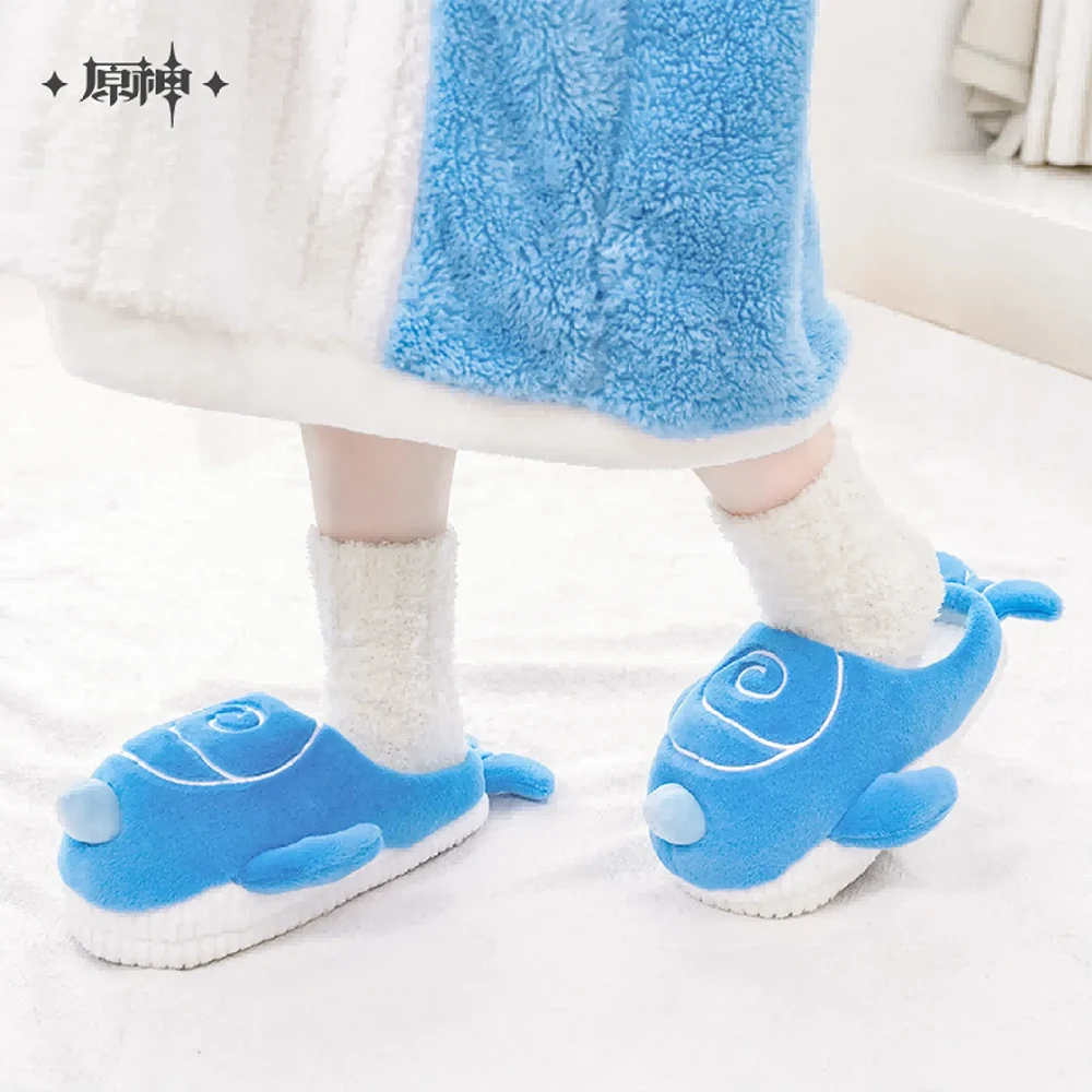 Genshin Impact Tartaglia’s Whale Monoceros Caeli Fluffy Home Slippers