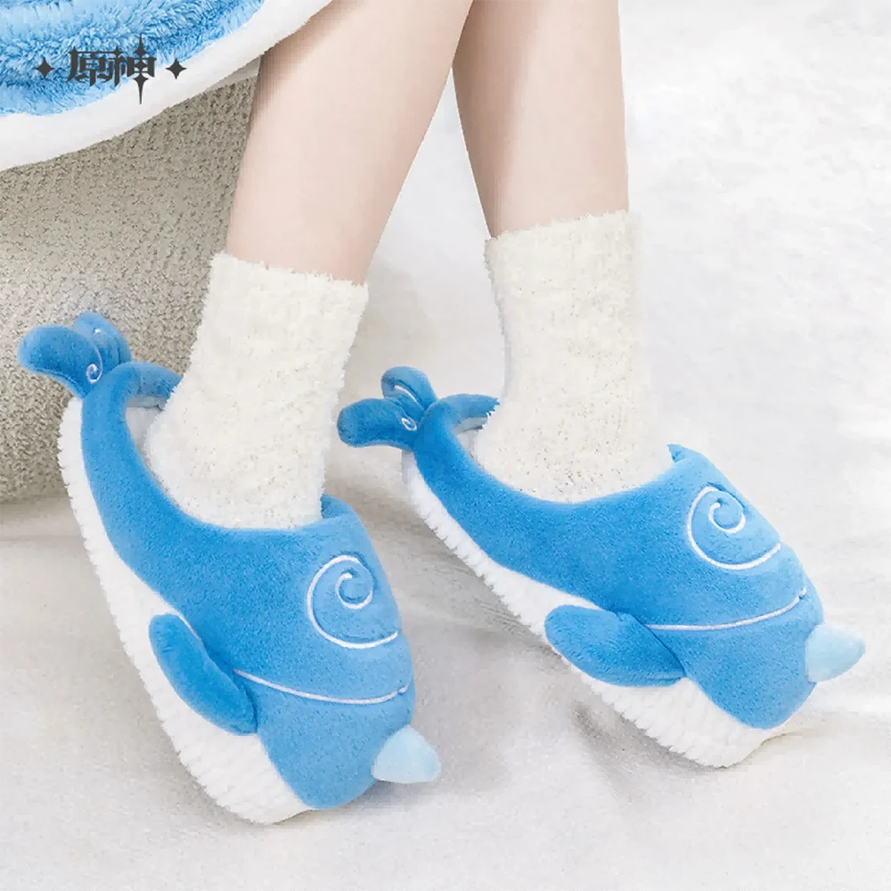 Genshin Impact Tartaglia’s Whale Monoceros Caeli Fluffy Home Slippers