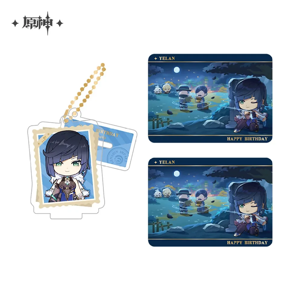 Genshin Impact Moment of Bloom Series  Acrylic Stand & Collection Card Set