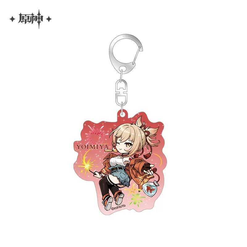 Genshin Impact Picnic Theme Series: Chibi Character Badge / Keychain