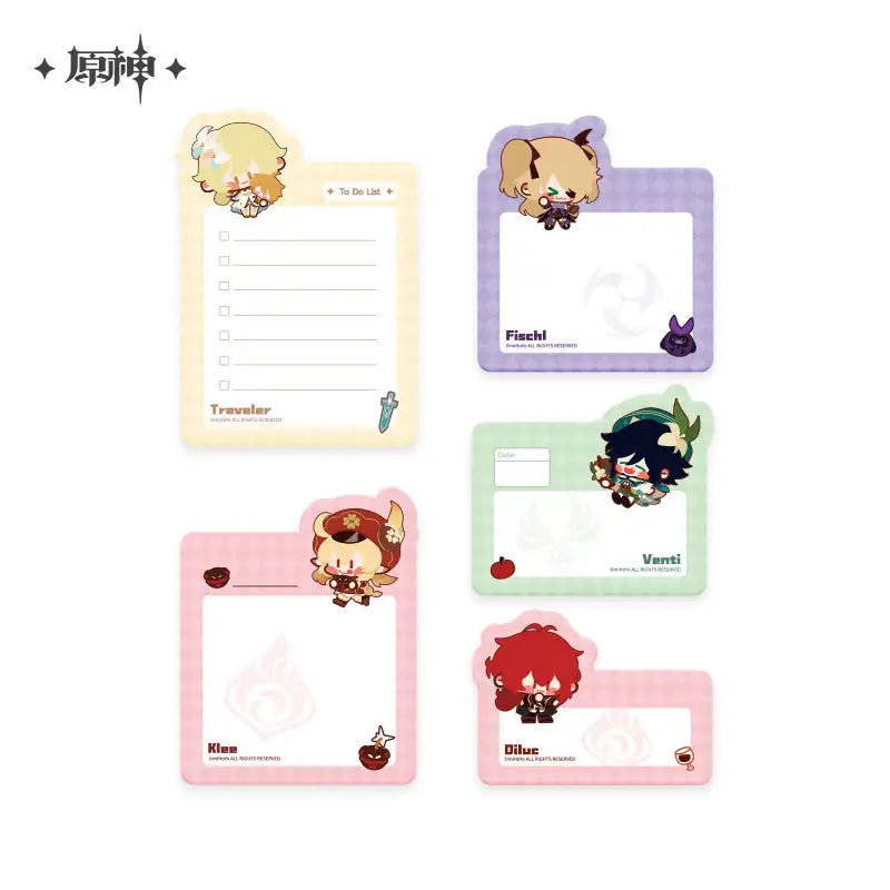 Genshin Impact Assorted Chibi Character Notepad