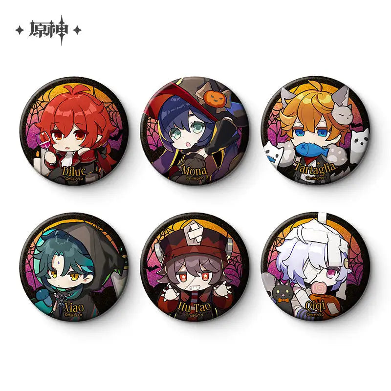 Genshin Impact Halloween Themed Chibi Character Badge