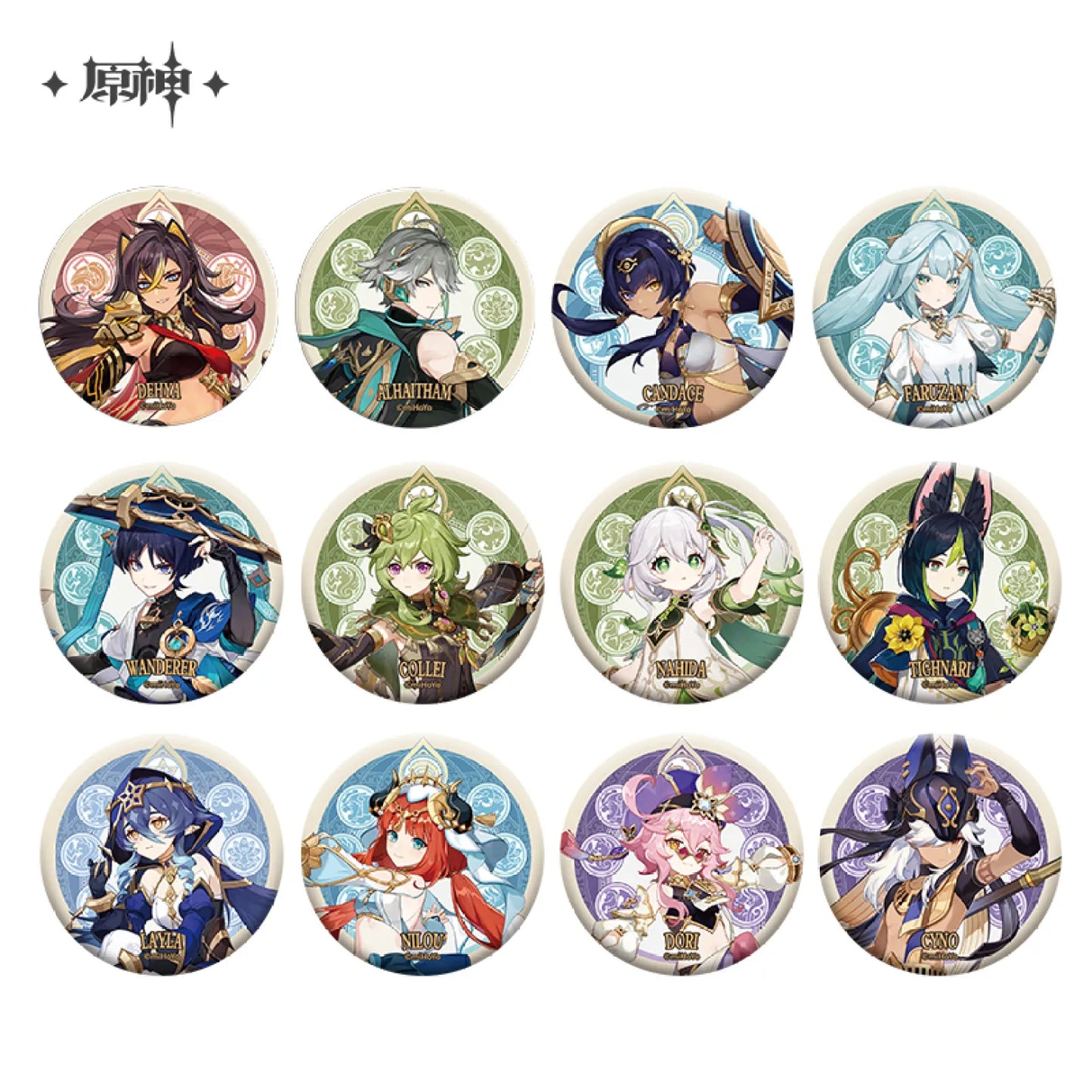 Genshin Impact Sumeru Themed Character Badges