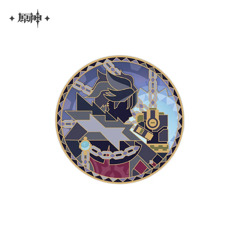 Genshin Impact Rainbow Invitation Series Rotating Metal Badge