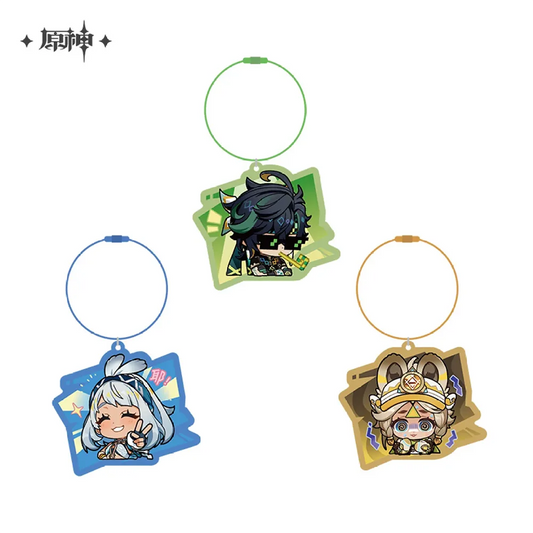 Genshin Impact Chibi Natlan Character Expression Keychain