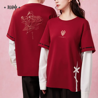 Genshin Impact Yae Miko Theme Impressions Series Patchwork Long-sleeve T-shirt