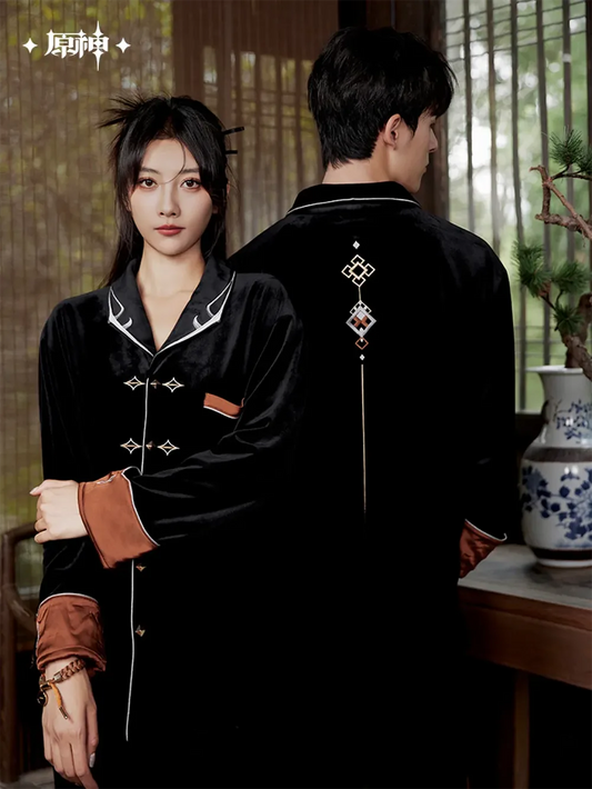 Genshin Impact Zhongli Impression Velvet Pajama Set